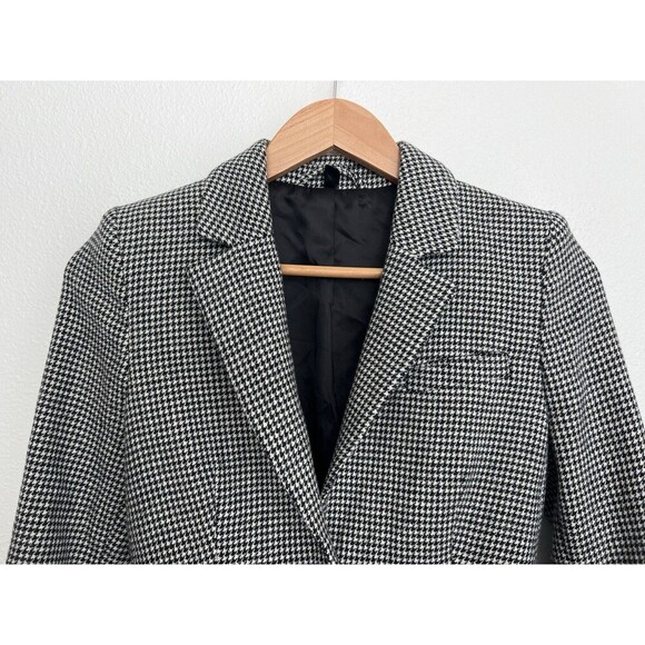 & Other Stories Hourglass Houndstooth Check Wool Blazer Jacket 2 Preppy Academia - Picture 2 of 9